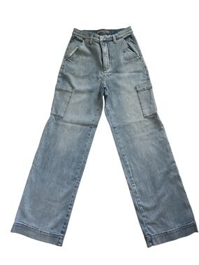 Joe's Jeans Faded Blue High-Rise Wide Leg Jeans